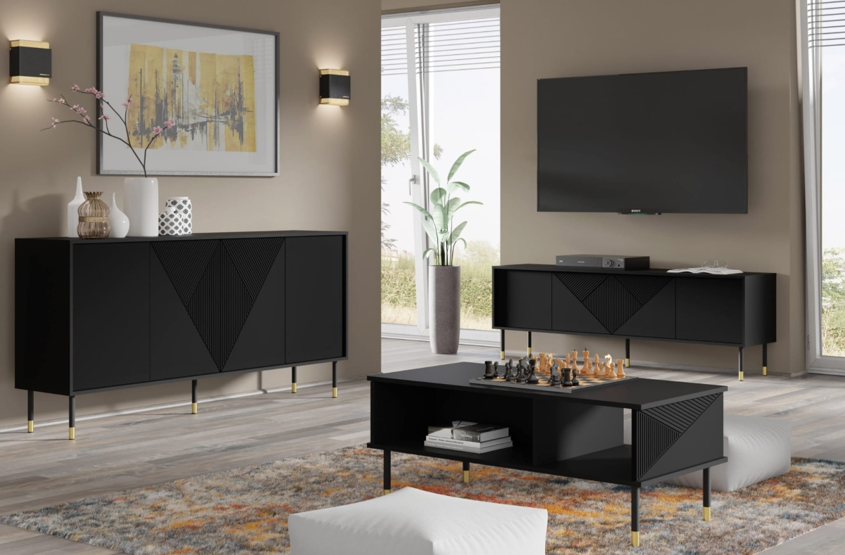 Szafka RTV Woody 4D 180 czarny mat