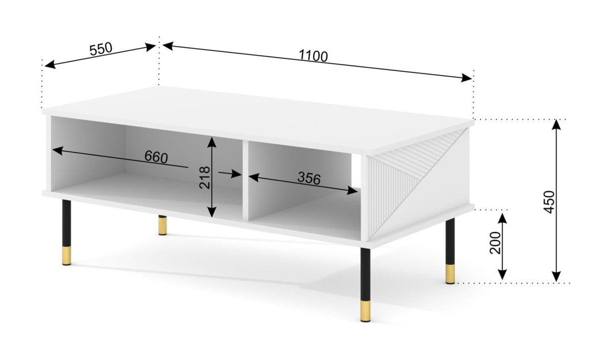 Stolik kawowy Woody 110x55 czarny mat