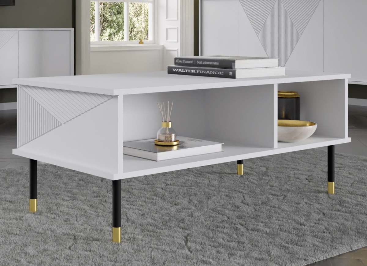 Stolik kawowy Woody 110x55 biały mat