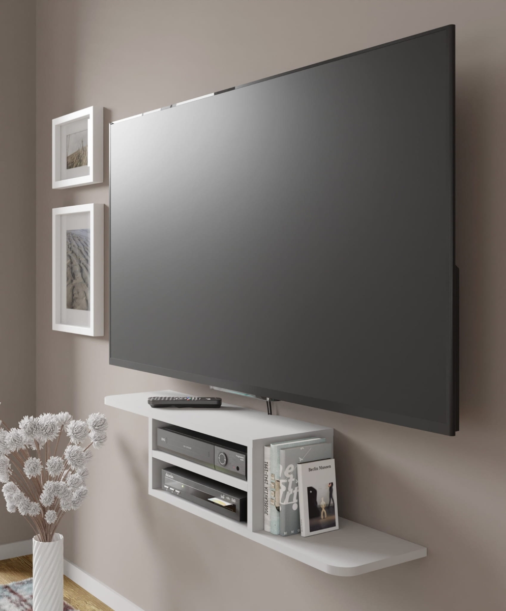 Półka pod telewizor wisząca Dedal 90 cm biały mat