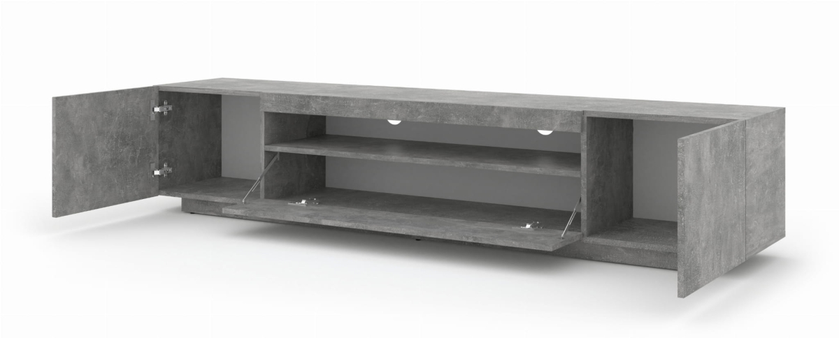 Szafka RTV Aura 200 cm uniwersalna wisząca stojąca beton (*opcja LED)